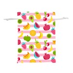 Tropical Fruits Berries Seamless Pattern Lightweight Drawstring Pouch (S) Back