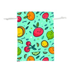 Various Fruits With Faces Seamless Pattern Lightweight Drawstring Pouch (s) by Vaneshart