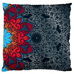 Abstract Decorative Background Ornament With Mosaic Elements Large Flano Cushion Case (two Sides) by Vaneshart