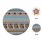 Fabric Texture With Owls Playing Cards Single Design (Round) Front