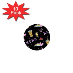 Cute Girl Things Seamless Background 1  Mini Buttons (10 Pack)  by Vaneshart
