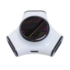 Gradient Geometric Shapes Dark Background 3-port Usb Hub by Vaneshart
