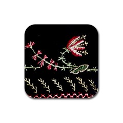 Peace Flower Rubber Square Coaster (4 Pack)  by DeneWestUK