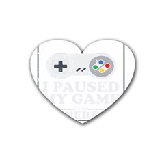 Ipaused2 Heart Coaster (4 Pack)  by ChezDeesTees