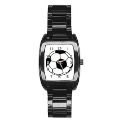 Soccer Lovers Gift Stainless Steel Barrel Watch by ChezDeesTees