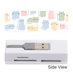Cute Cat Colorful Cartoon Doodle Seamless Pattern Memory Card Reader (stick) by Vaneshart