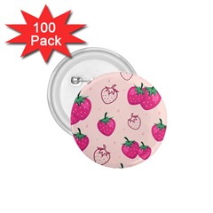 Seamless Strawberry Fruit Pattern Background 1 75  Buttons (100 Pack)  by Vaneshart