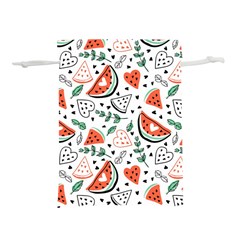 Seamless-vector-pattern-with-watermelons-mint Lightweight Drawstring Pouch (s) by Vaneshart