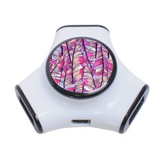 Beautiful-boho-seamless-pattern-with-pink-feathers 3-port Usb Hub by Vaneshart