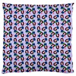 Goth Girl In Blue Dress Lilac Pattern Large Flano Cushion Case (One Side) Front