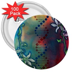 Flower Dna 3  Buttons (100 Pack)  by RobLilly