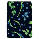 Abstract wildflowers dark blue background-blue flowers blossoms flat retro seamless pattern daisy Removable Flap Cover (L) Front