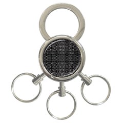 Black And White Ethnic Ornate Pattern 3-ring Key Chain by dflcprintsclothing