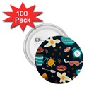 Seamless pattern with breakfast symbols morning coffee 1.75  Buttons (100 pack)  Front