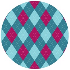 Argyle Pattern Seamless Fabric Texture Background Classic Argill Ornament Wooden Bottle Opener (round) by BangZart