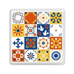 Mexican Talavera Pattern Ceramic Tiles With Flower Leaves Bird Ornaments Traditional Majolica Style Memory Card Reader (square) by BangZart