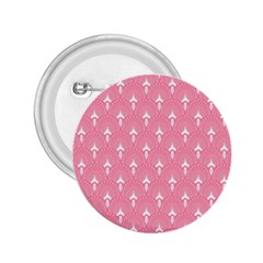 White And Pink Art-deco Pattern 2 25  Buttons by Dushan
