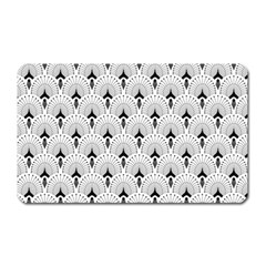 Black And White Art-deco Pattern Magnet (rectangular) by Dushan