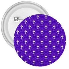 White And Purple Art-deco Pattern 3  Buttons by Dushan