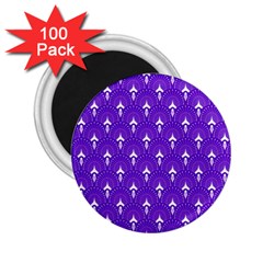 White And Purple Art-deco Pattern 2 25  Magnets (100 Pack)  by Dushan