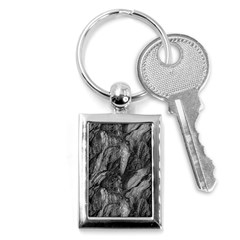 Black And White Rocky Texture Pattern Key Chain (rectangle) by dflcprintsclothing
