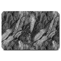 Black And White Rocky Texture Pattern Large Doormat 