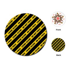 Warning Colors Yellow And Black - Police No Entrance 2 Playing Cards Single Design (round) by DinzDas