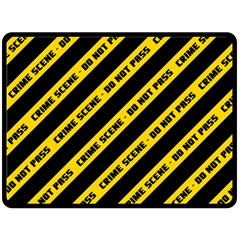 Warning Colors Yellow And Black - Police No Entrance 2 Fleece Blanket (large)  by DinzDas