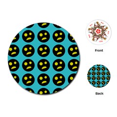 005 - Ugly Smiley With Horror Face - Scary Smiley Playing Cards Single Design (round) by DinzDas