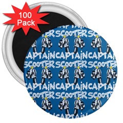 Scooter Captain - Moped And Scooter Riding 3  Magnets (100 Pack) by DinzDas