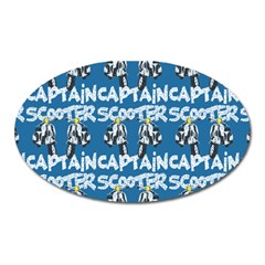 Scooter Captain - Moped And Scooter Riding Oval Magnet by DinzDas
