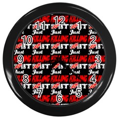 Just Killing It - Silly Toilet Stool Rocket Man Wall Clock (black) by DinzDas