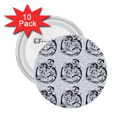 Monster Party - Hot Sexy Monster Demon With Ugly Little Monsters 2 25  Buttons (10 Pack)  by DinzDas