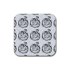 Monster Party - Hot Sexy Monster Demon With Ugly Little Monsters Rubber Coaster (square)  by DinzDas