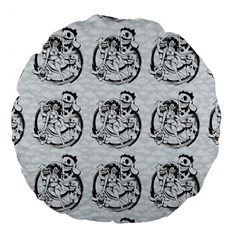 Monster Party - Hot Sexy Monster Demon With Ugly Little Monsters Large 18  Premium Flano Round Cushions by DinzDas