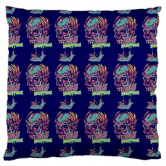 Jaw Dropping Horror Hippie Skull Large Flano Cushion Case (one Side) by DinzDas