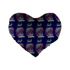 Jaw Dropping Horror Hippie Skull Standard 16  Premium Flano Heart Shape Cushions by DinzDas