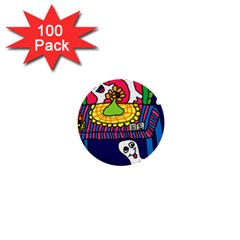 Circus Ghosts Digital 1  Mini Buttons (100 Pack)  by snowwhitegirl