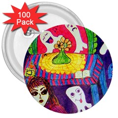 Circus Ghosts 3  Buttons (100 Pack)  by snowwhitegirl