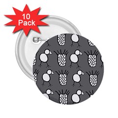 Grey Base, B&w Chpa Pattern Design 2 25  Buttons (10 Pack)  by CHPALTD