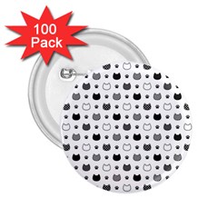 Kitten Head Paw Footprint Seamless Pattern 1 2 25  Buttons (100 Pack)  by TastefulDesigns