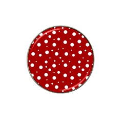Mushroom Pattern, Red And White Dots, Circles Theme Hat Clip Ball Marker (10 Pack) by Casemiro