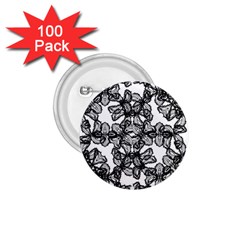Stylized Botanical Motif Black And White Print 1 75  Buttons (100 Pack)  by dflcprintsclothing
