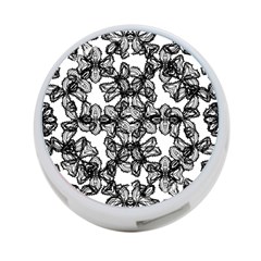 Stylized Botanical Motif Black And White Print 4-port Usb Hub (two Sides) by dflcprintsclothing