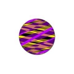 Abstract Geometric Blocks, Yellow, Orange, Purple Triangles, Modern Design Golf Ball Marker (4 Pack) by Casemiro