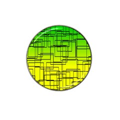 Geometrical Lines Pattern, Asymmetric Blocks Theme, Line Art Hat Clip Ball Marker by Casemiro