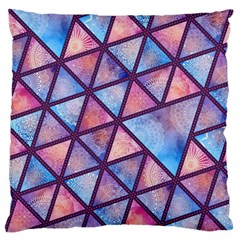 Triangle Mandala Pattern Large Flano Cushion Case (two Sides) by designsbymallika