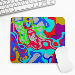 Colorful Distorted Shapes On A Grey Background                                                     Large Mousepad by LalyLauraFLM