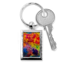 Colorful Watercolors Texture                                                    Key Chain (rectangle) by LalyLauraFLM