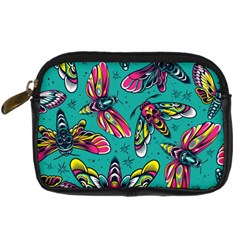 Vintage Colorful Insects Seamless Pattern Digital Camera Leather Case by Amaryn4rt